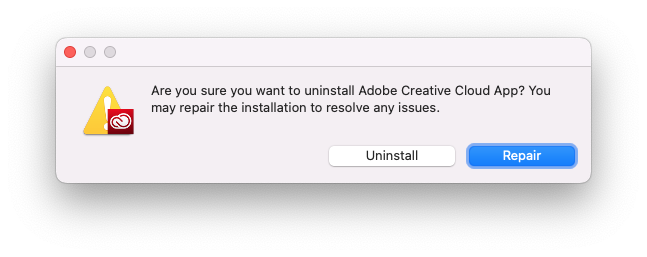 Adobe uninstaller prompt