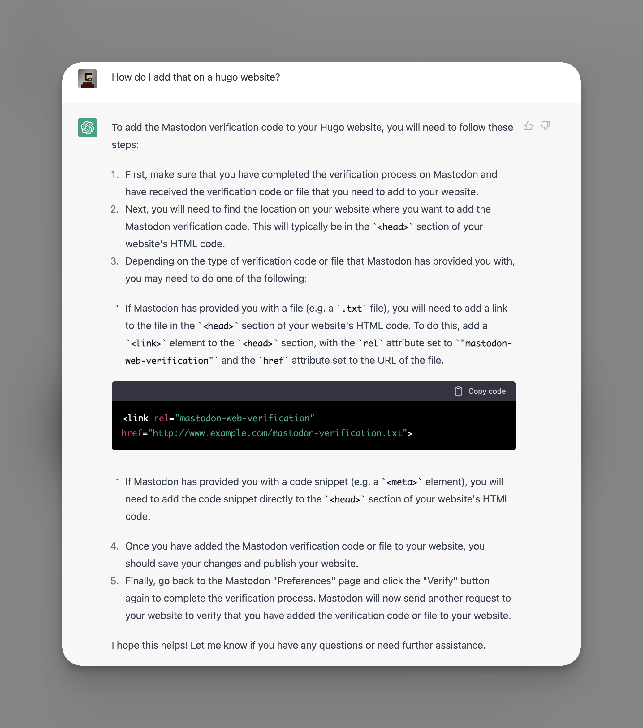 ChatGPT Screenshot