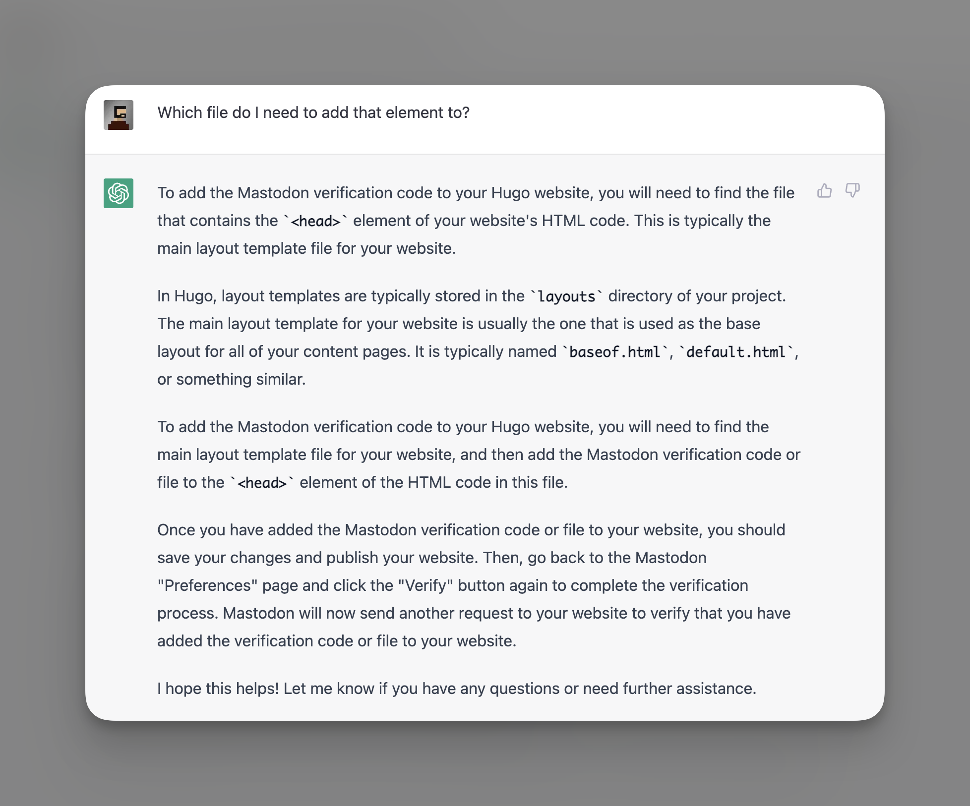ChatGPT Screenshot