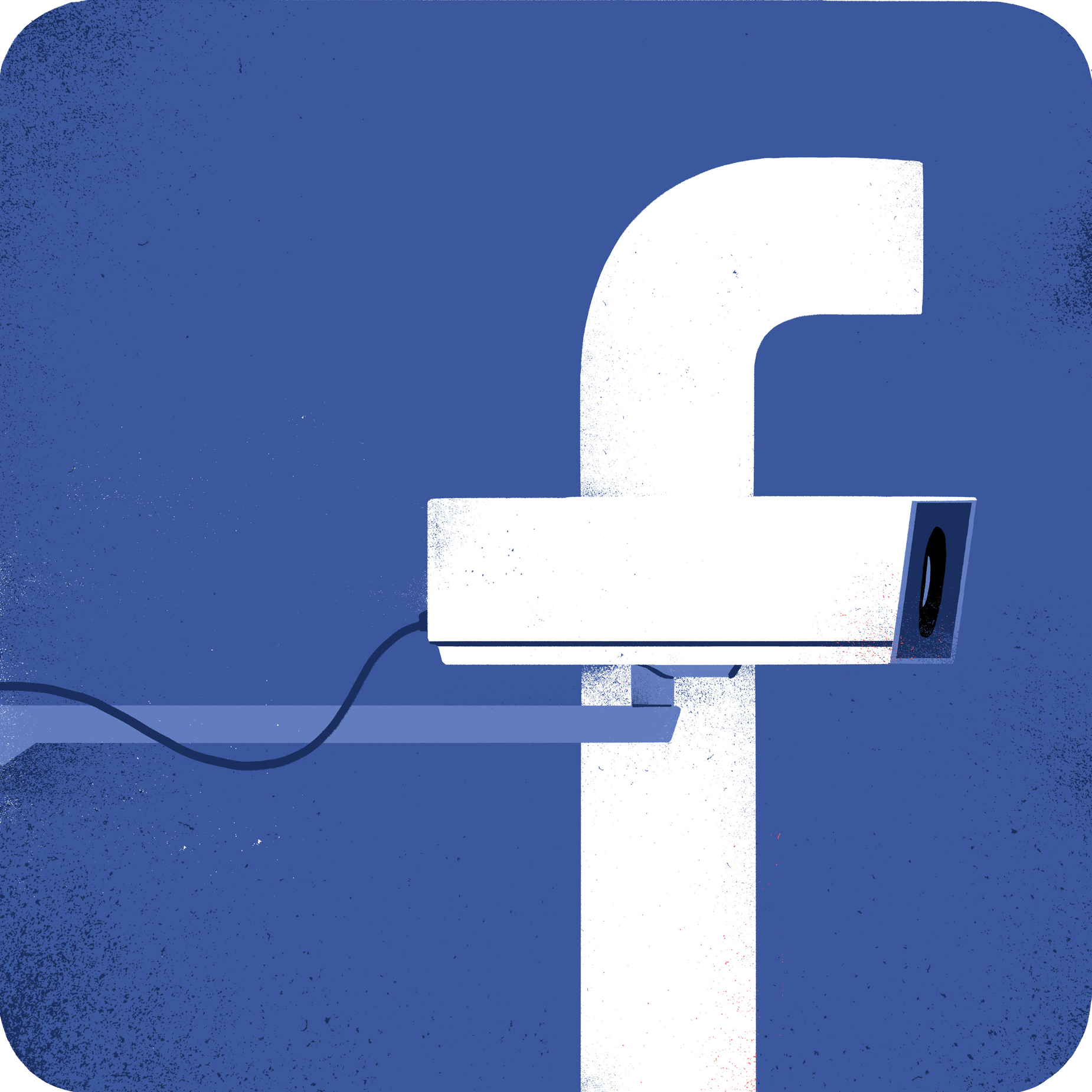 Facebook logo as a surveilance camera