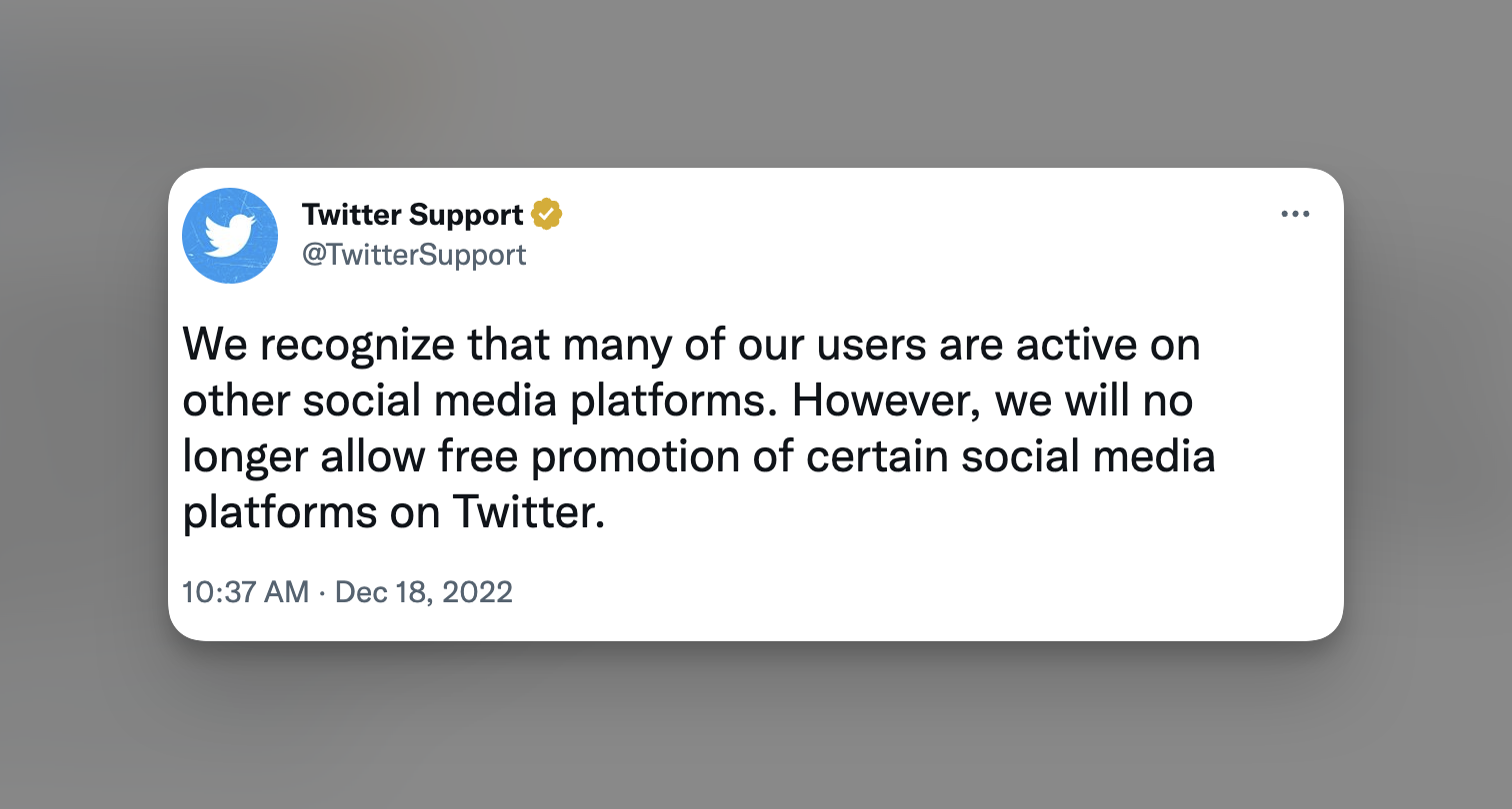 Tweet from twitter support